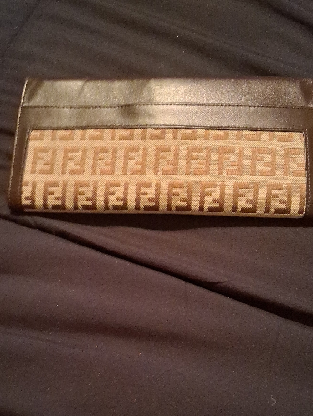 Fendi Brown leather metallic Folded Continental Wallet - Picture 9 of 10